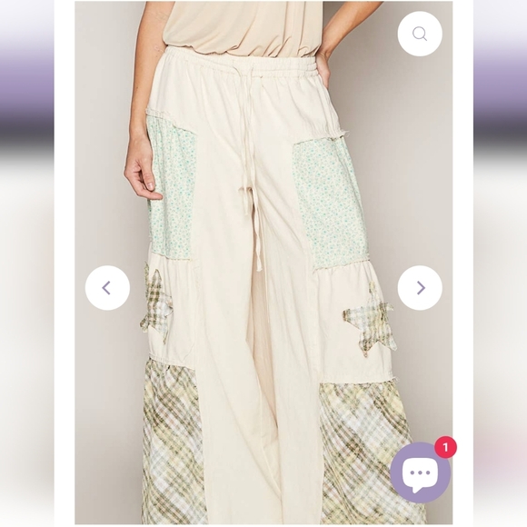 POL New Boho Star Patch Wide Leg Pants - Picture 5 of 6